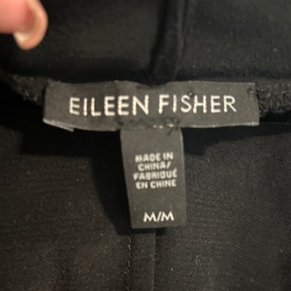 Eileen Fisher code tencel viscose kimono Black and White Long Blazer no belt - Picture 3 of 4